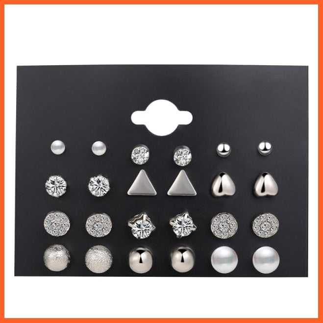Fashion Gold Heart Butterfly Stud Earrings Set For Women | Trendy Acrylic Resin Pearl Stud Earrings Party Jewellery | whatagift.com.au.