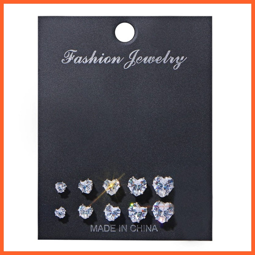 Fashion Gold Heart Butterfly Stud Earrings Set For Women | Trendy Acrylic Resin Pearl Stud Earrings Party Jewellery | whatagift.com.au.