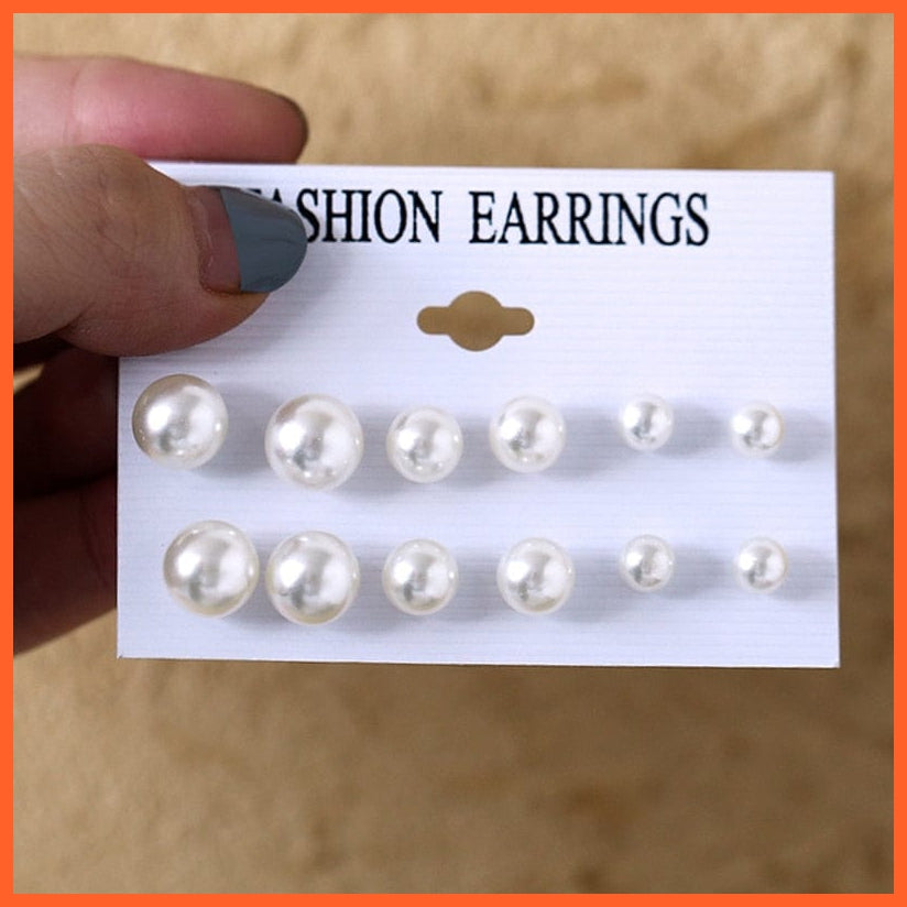 Fashion Gold Heart Butterfly Stud Earrings Set For Women | Trendy Acrylic Resin Pearl Stud Earrings Party Jewellery | whatagift.com.au.