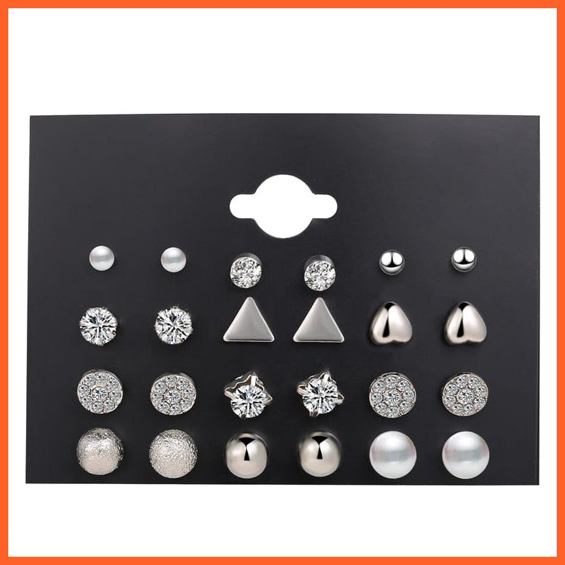 Fashion Gold Heart Butterfly Stud Earrings Set For Women | Trendy Acrylic Resin Pearl Stud Earrings Party Jewellery | whatagift.com.au.