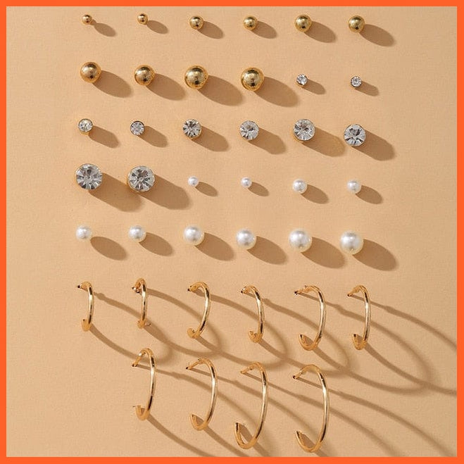 Vintage Cubic Zirconia Round Stud Earrings Set For Women | Silver Color Crystal Rhinestone Bow Earrings Jewellery Gifts | whatagift.com.au.
