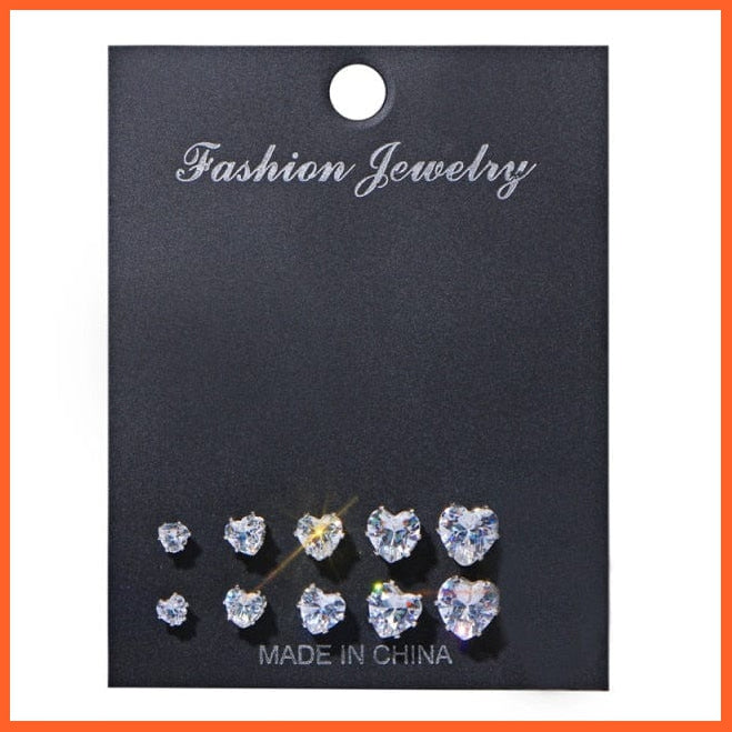 Fashion Gold Heart Butterfly Stud Earrings Set For Women | Trendy Acrylic Resin Pearl Stud Earrings Party Jewellery | whatagift.com.au.
