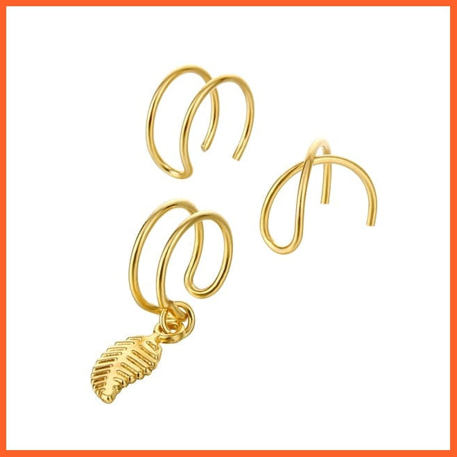 Ear Clips Jewelry Fashion Personality Metal Ear Clip Leaf Tassel Earrings For Women | Jewellery Party Gifts | whatagift.com.au.