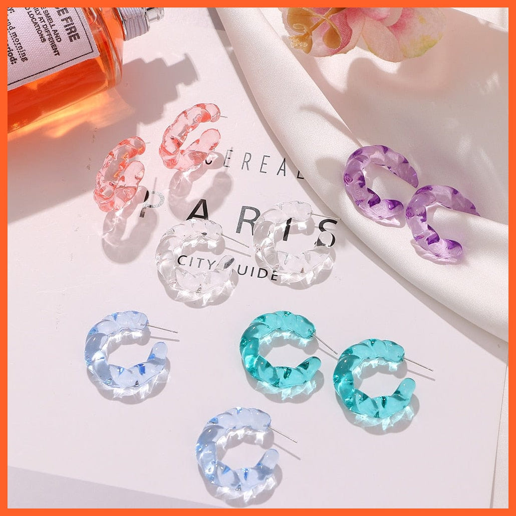 Geometric Resin Drop Earrings For Women | Big Candy Colors Round Circle Earring Korean Jewelry Gifts | whatagift.com.au.