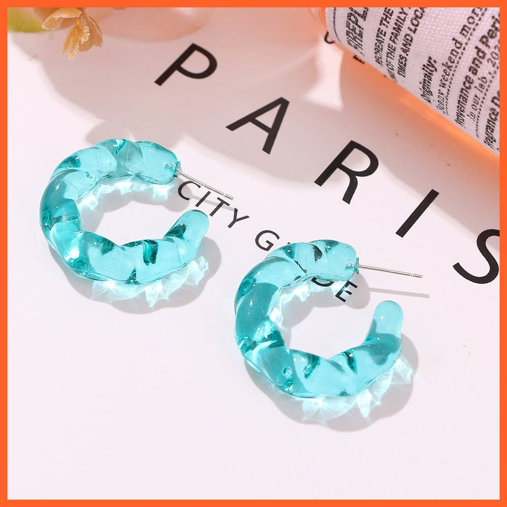 Geometric Resin Drop Earrings For Women | Big Candy Colors Round Circle Earring Korean Jewelry Gifts | whatagift.com.au.