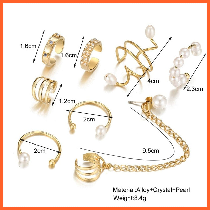 Gold Leaves Ear Cuff Black Non-Piercing Ear Clips | Fake Cartilage Earrings Clip Earrings For Women  Jewellery | whatagift.com.au.