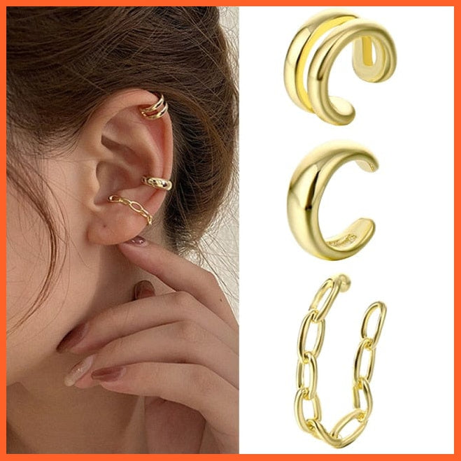 New Gold Pearl Tassel Earrings Drop Dangle Ear Clip For Women | Long Cuff Earring Bohemian Jewellery Gifts | whatagift.com.au.