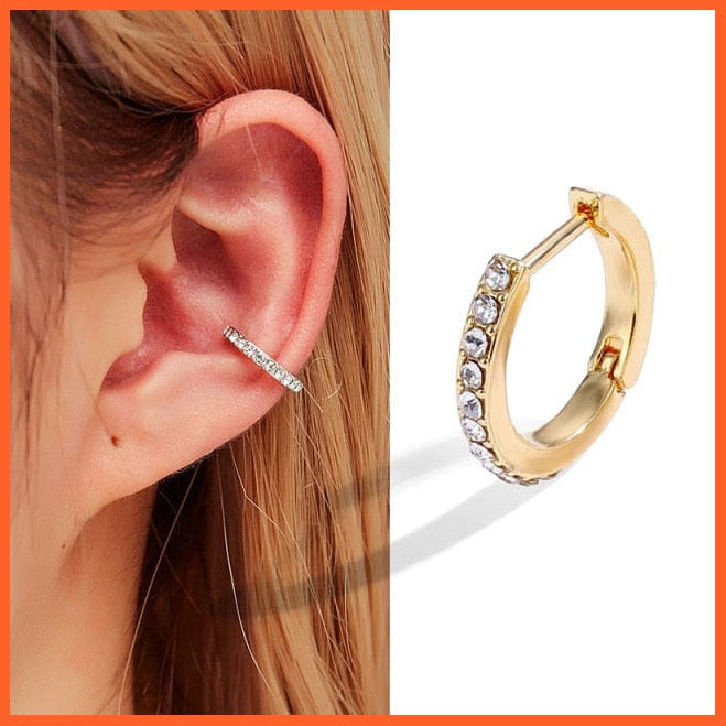 Hoop Earrings Women Gold /Rose Gold/Black/Silver Color Round Circle Earrings | Ear Ring Clip Wedding Party Jewellery Gifts | whatagift.com.au.