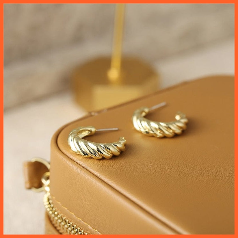 Minimalist Gold Metal Geometric Circle C Shape Hoop Earrings For Women |  Trendy Wedding Round Earrings Jewellery Gifts | whatagift.com.au.