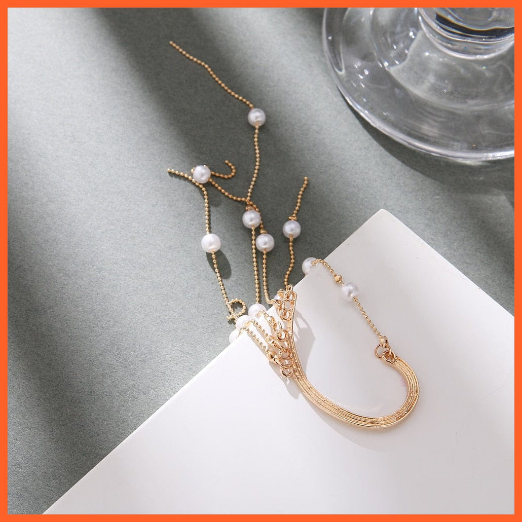 New Gold Pearl Tassel Earrings Drop Dangle Ear Clip For Women | Long Cuff Earring Bohemian Jewellery Gifts | whatagift.com.au.