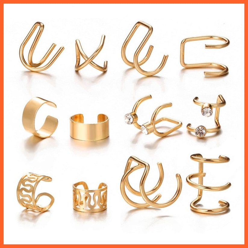Punk Gold Animal Snake Clip Earrings Ear Clip Without Piercing For Women | Fake Piercing Ear Cuffs Trendy Jewellery Gifts | whatagift.com.au.