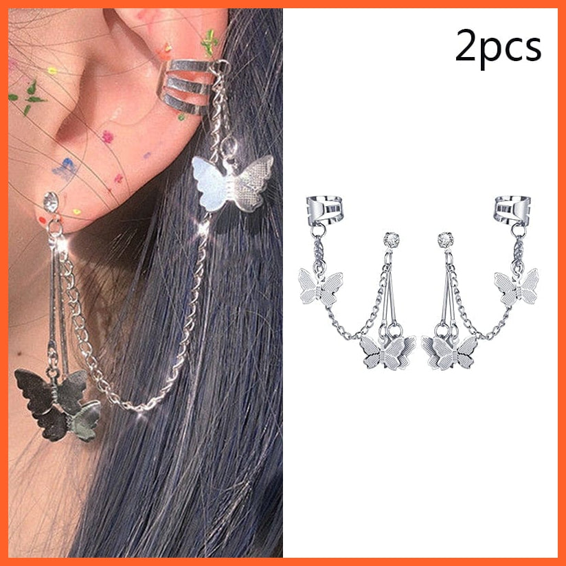 Punk Gold Animal Snake Clip Earrings Ear Clip Without Piercing For Women | Fake Piercing Ear Cuffs Trendy Jewellery Gifts | whatagift.com.au.