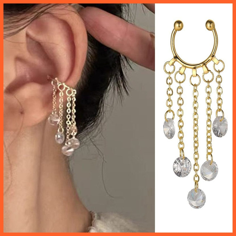 Punk Gold Animal Snake Clip Earrings Ear Clip Without Piercing For Women | Fake Piercing Ear Cuffs Trendy Jewellery Gifts | whatagift.com.au.