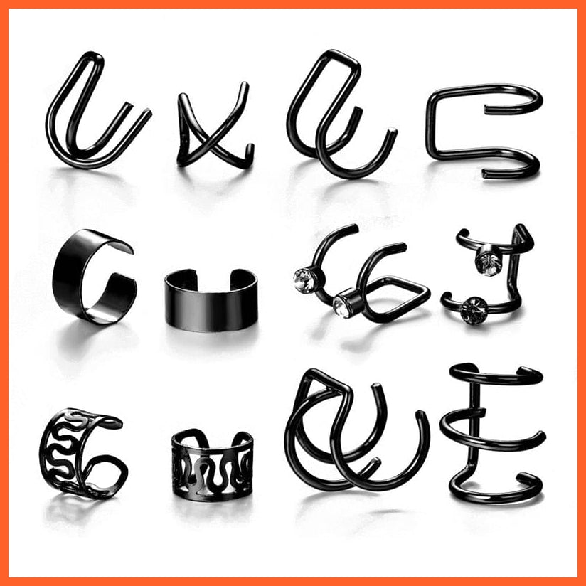 Punk Gold Animal Snake Clip Earrings Ear Clip Without Piercing For Women | Fake Piercing Ear Cuffs Trendy Jewellery Gifts | whatagift.com.au.