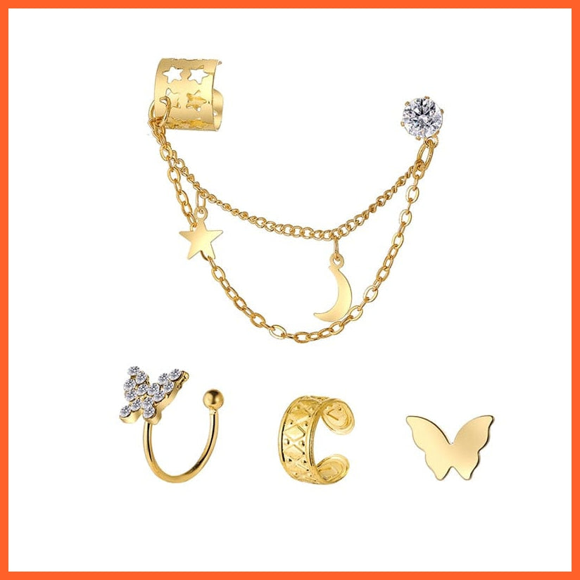 Punk Gold Animal Snake Clip Earrings Ear Clip Without Piercing For Women | Fake Piercing Ear Cuffs Trendy Jewellery Gifts | whatagift.com.au.