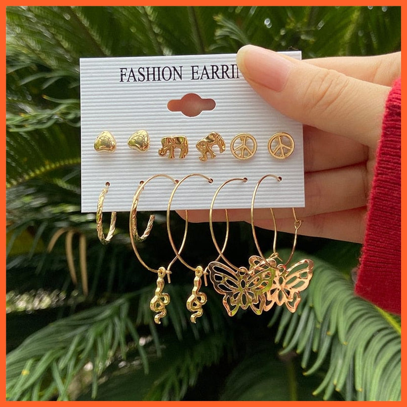 Trendy Big Pearl Drop Earrings Set For Women | Fashion Gold Geometric Circle Chain  Set Of Earrings Jewellery Gifts | whatagift.com.au.