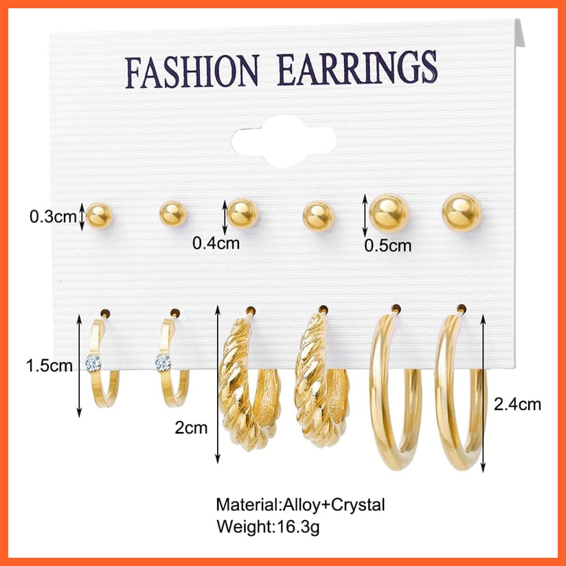 Trendy Exquisite Pearl Metal Earrings Set For Women | Geometric Circle Dangle Drop Earrings Acrylic Set Of Earrings Jewellery Gifts | whatagift.com.au.