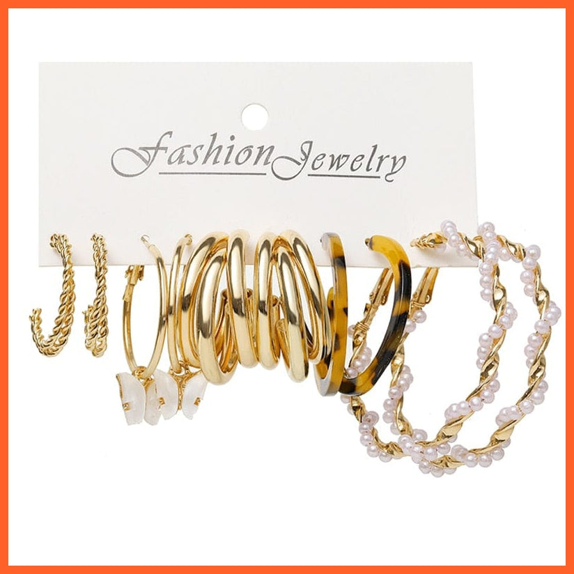 Trendy Gold Drop Earrings Set For Women | Fashion Colorful Resin Butterfly Heart Dangle Earrings  Jewellery Gifts | whatagift.com.au.