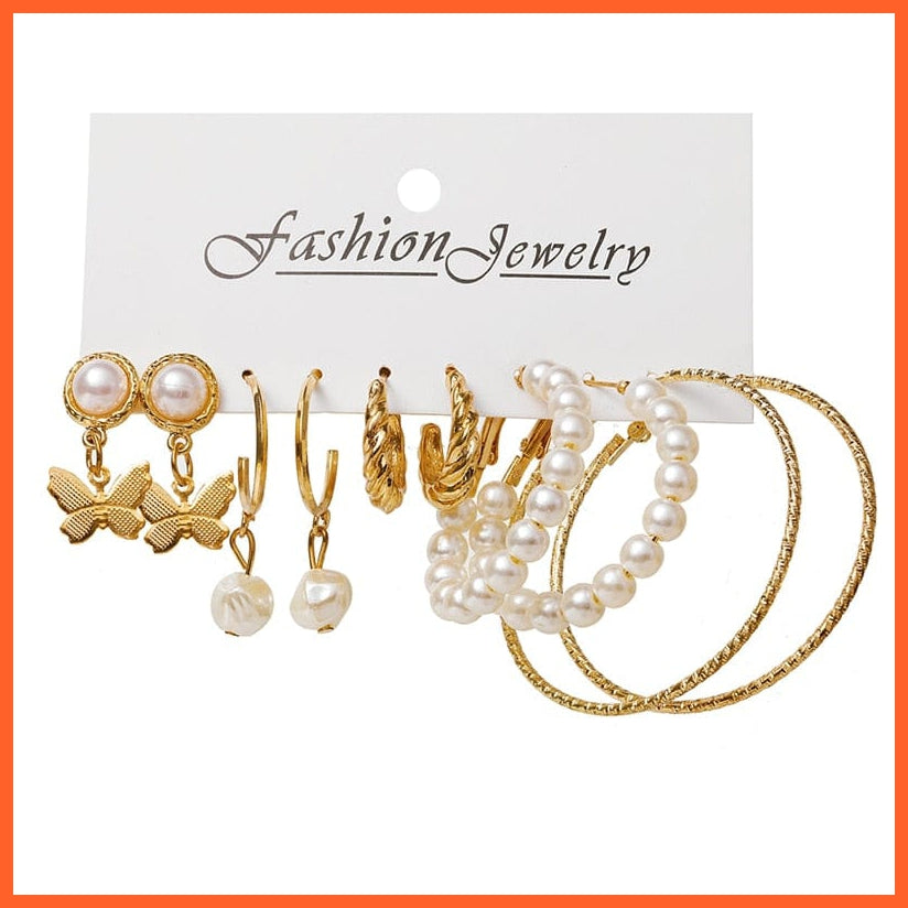 Trendy Gold Drop Earrings Set For Women | Fashion Colorful Resin Butterfly Heart Dangle Earrings  Jewellery Gifts | whatagift.com.au.