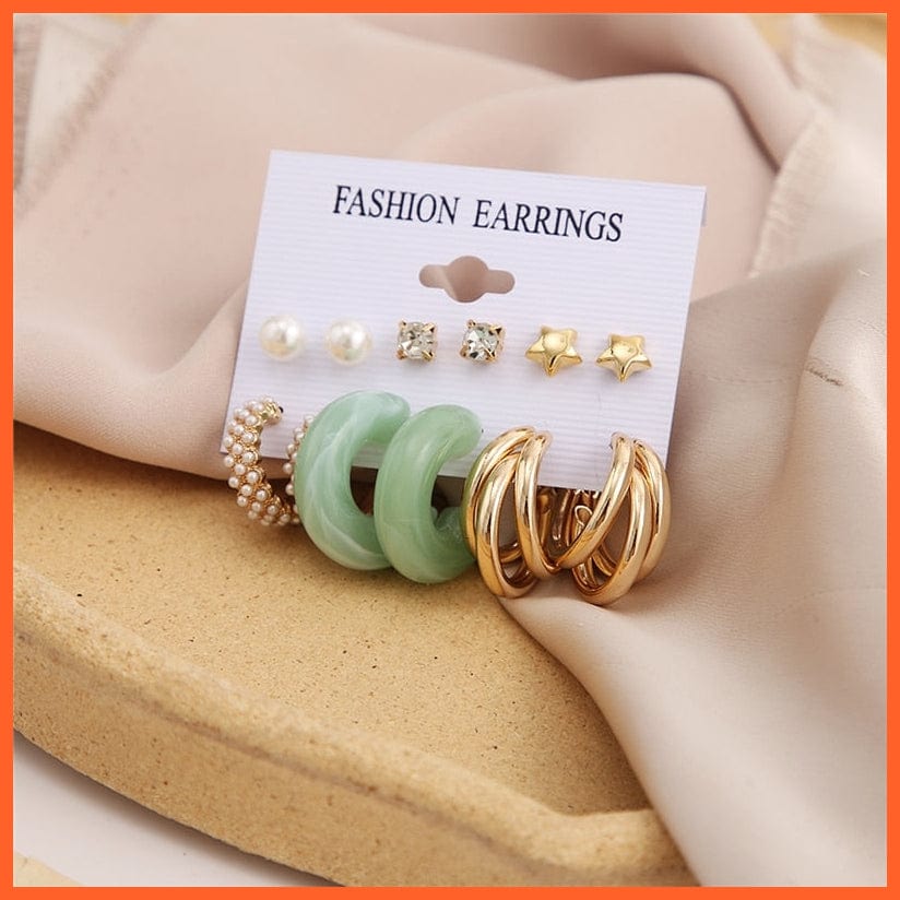 Trendy Gold Drop Earrings Set For Women | Fashion Colorful Resin Butterfly Heart Dangle Earrings  Jewellery Gifts | whatagift.com.au.