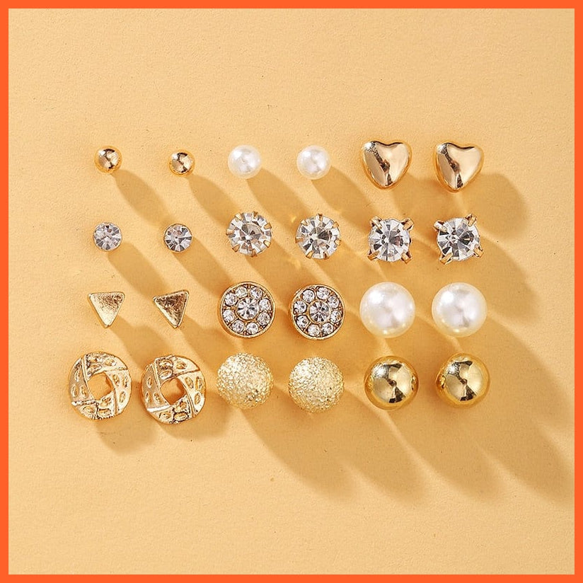 Vintage Cubic Zirconia Round Stud Earrings Set For Women | Silver Color Crystal Rhinestone Bow Earrings Jewellery Gifts | whatagift.com.au.