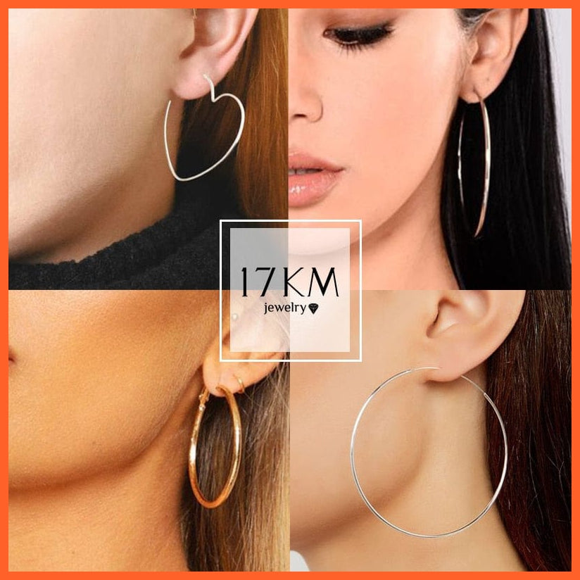 Vintage Geometric Metal Hoop Earrings Set For Women | Gold Silver Color Circle Hoop Earrings Hot Jewellery Gifts | whatagift.com.au.