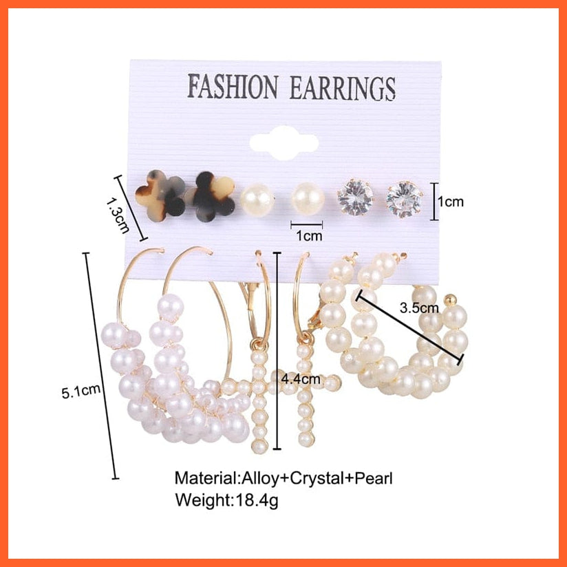 Vintage Pearl Earrings For Women | Big Gold Cross Set Of Earrings Long Tassel Butterfly Dangle Drop Earrings Jewellery Gifts | whatagift.com.au.