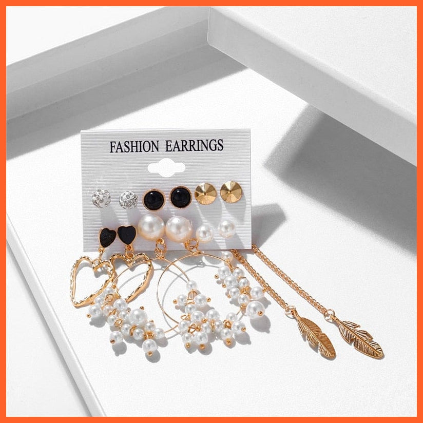 Vintage Pearl Earrings For Women | Big Gold Cross Set Of Earrings Long Tassel Butterfly Dangle Drop Earrings Jewellery Gifts | whatagift.com.au.