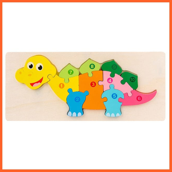 whatagift.com.au Educational Toys 1 Wooden Educational Children's 3D Animal Matching Puzzle Building Block Kids Toy