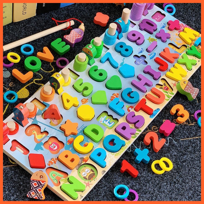 whatagift.com.au Educational Toys B Wooden Preschool Educational Toys | Children Board Math Figures Developing Toy