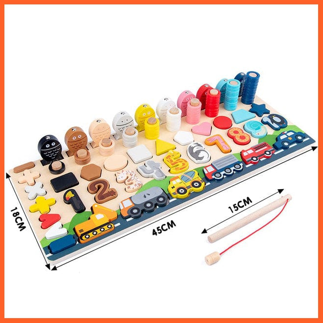 whatagift.com.au Educational Toys D Wooden Preschool Educational Toys | Children Board Math Figures Developing Toy