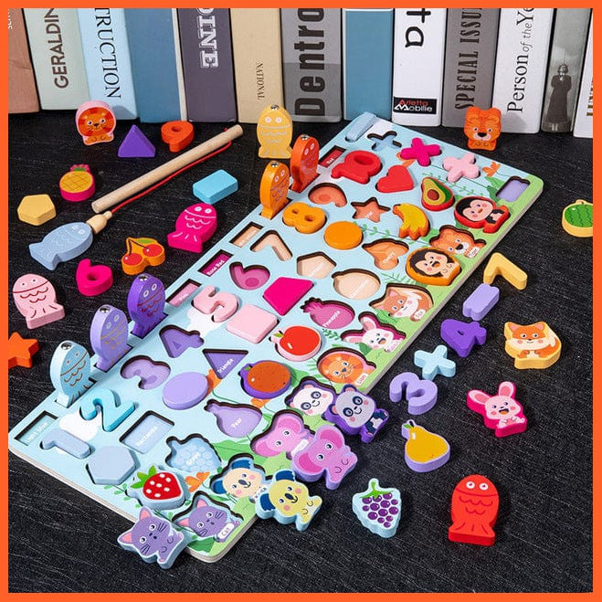 whatagift.com.au Educational Toys E Wooden Digital Alphabet Traffic Figure Matching Puzzle Educational Kids Toys