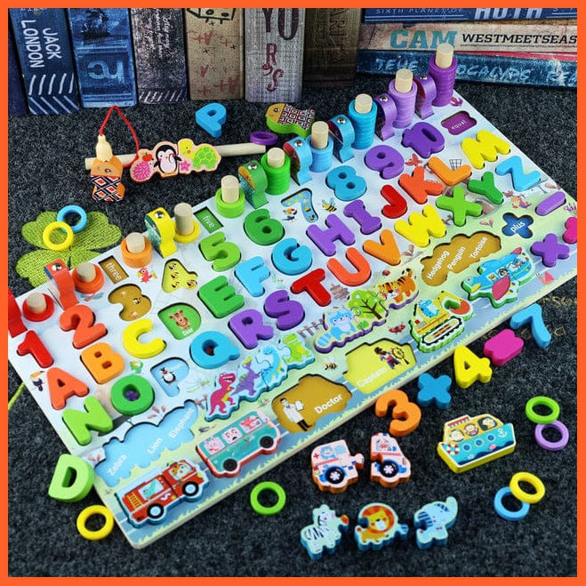 whatagift.com.au Educational Toys I Wooden Preschool Educational Toys | Children Board Math Figures Developing Toy