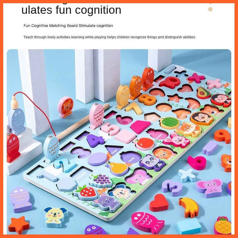 whatagift.com.au Educational Toys Wooden Digital Alphabet Traffic Figure Matching Puzzle Educational Kids Toys