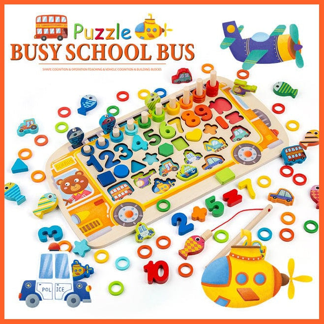 whatagift.com.au Educational Toys Wooden Digital Alphabet Traffic Figure Matching Puzzle Educational Kids Toys