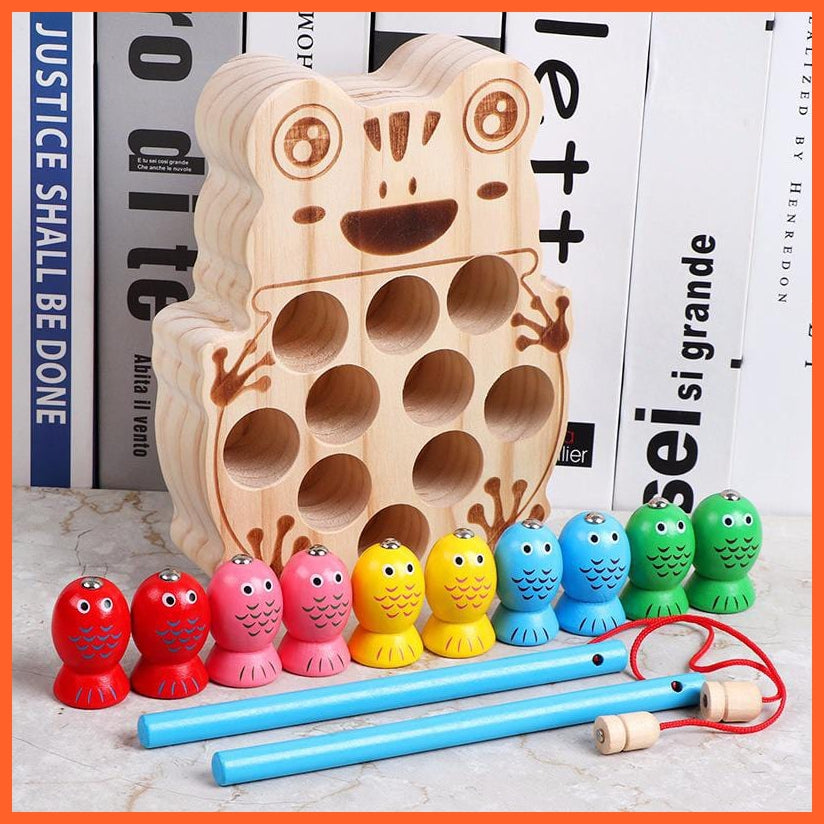 whatagift.com.au Educational Toys Wooden Double Pole Magnetic Fishing Toy | Focus Training Children Teaching Aids