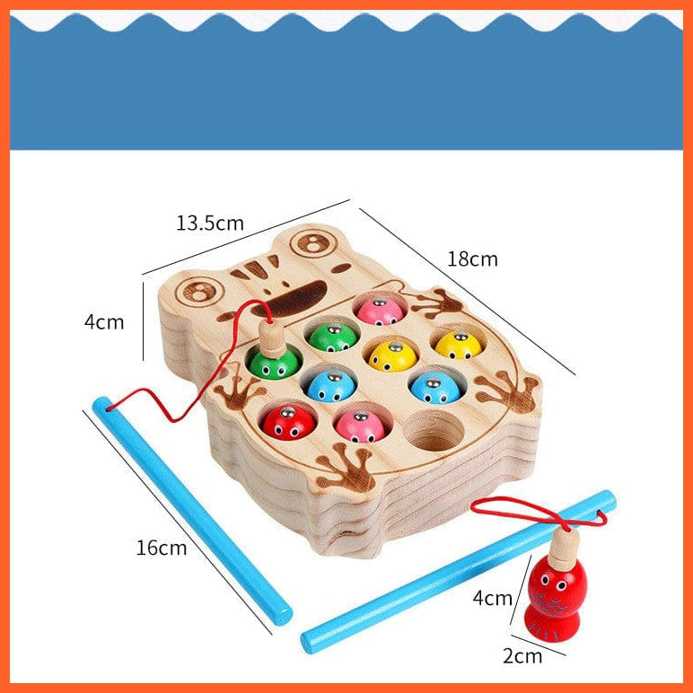 whatagift.com.au Educational Toys Wooden Double Pole Magnetic Fishing Toy | Focus Training Children Teaching Aids