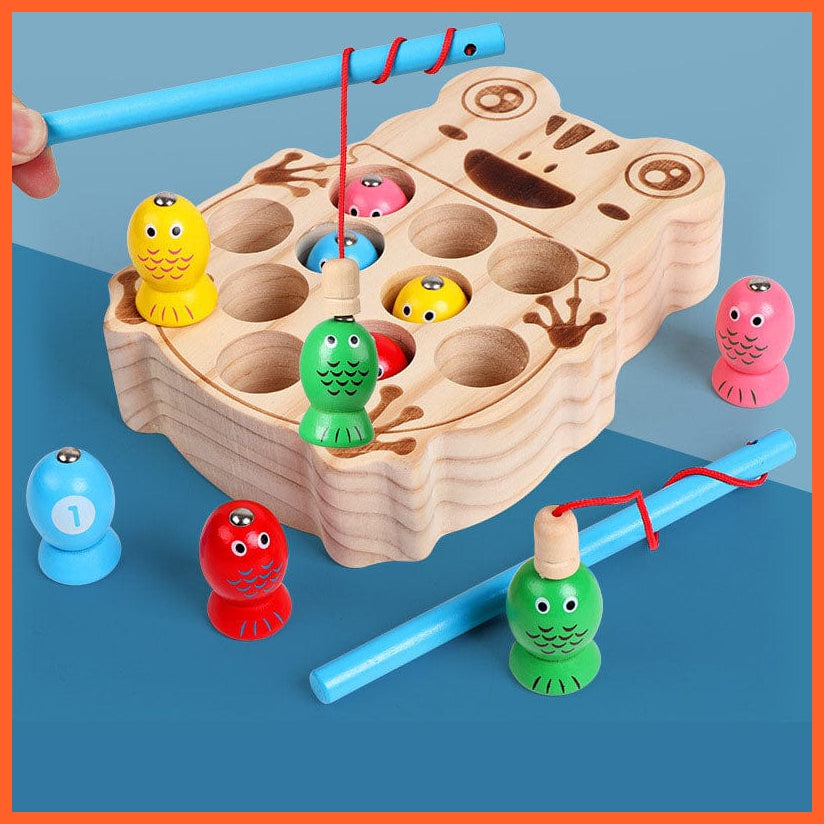 whatagift.com.au Educational Toys Wooden Double Pole Magnetic Fishing Toy | Focus Training Children Teaching Aids