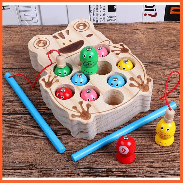 whatagift.com.au Educational Toys Wooden Double Pole Magnetic Fishing Toy | Focus Training Children Teaching Aids