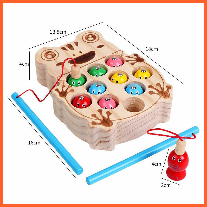 whatagift.com.au Educational Toys Wooden Double Pole Magnetic Fishing Toy | Focus Training Children Teaching Aids