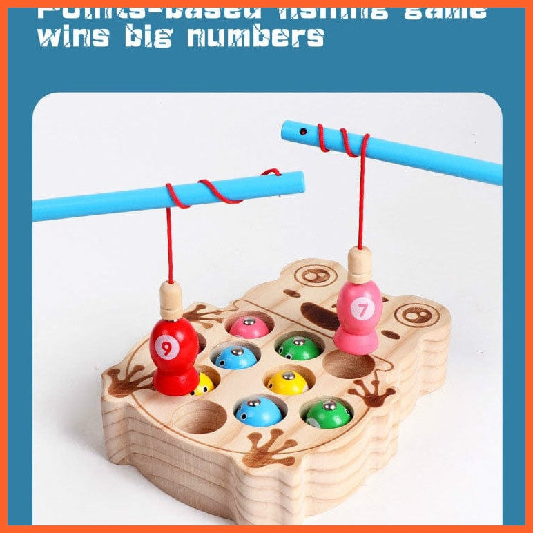 whatagift.com.au Educational Toys Wooden Double Pole Magnetic Fishing Toy | Focus Training Children Teaching Aids