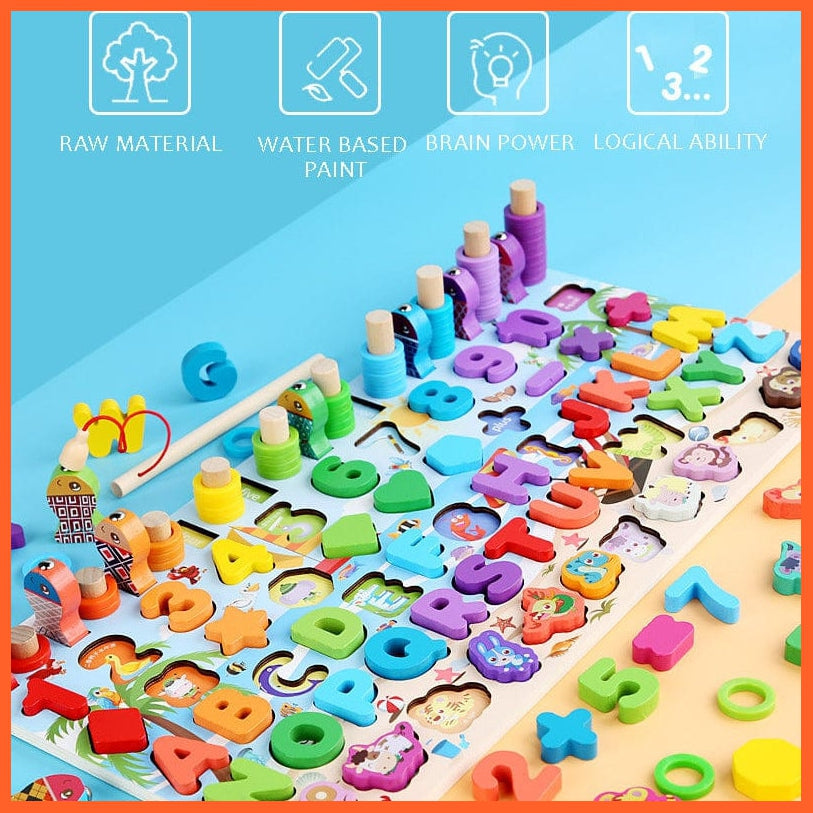 whatagift.com.au Educational Toys Wooden Preschool Educational Toys | Children Board Math Figures Developing Toy