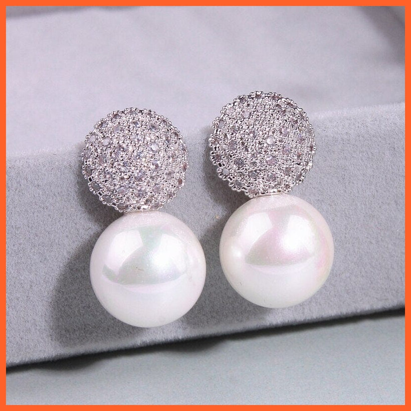whatagift.com.au Elegant Crystals Stud Pearl Earrings For Women