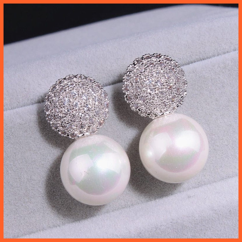 whatagift.com.au Elegant Crystals Stud Pearl Earrings For Women