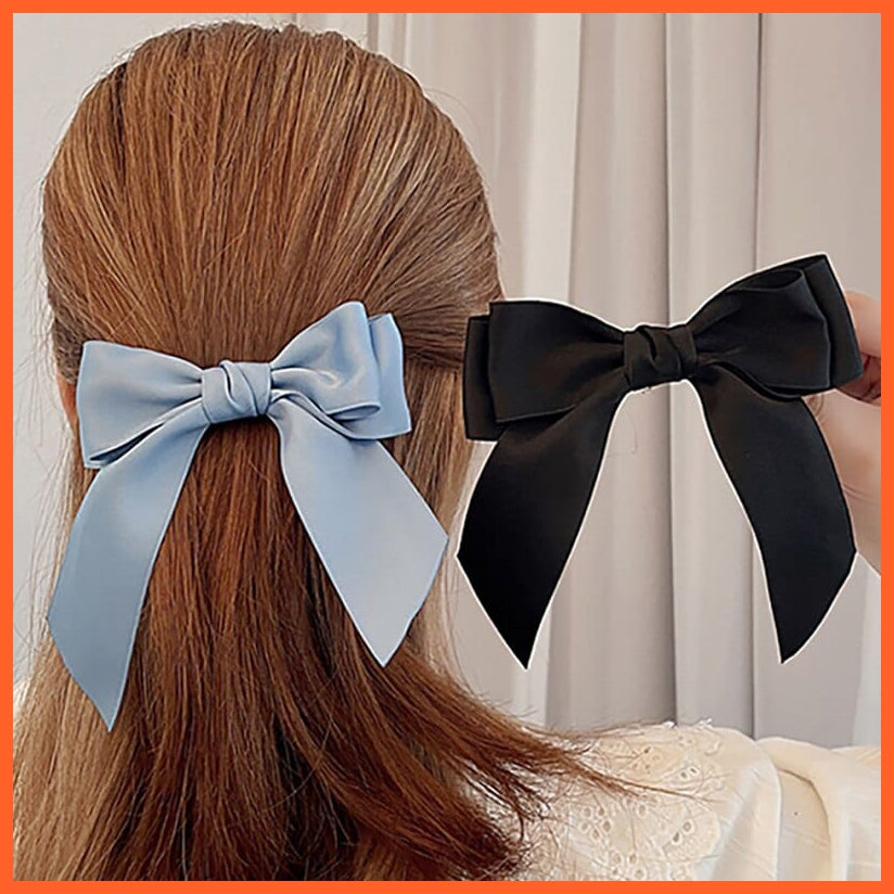 whatagift.com.au Elegant Ribbon Bow Hair Clip | Cute Hair Bows Hairpins For Women Accessories
