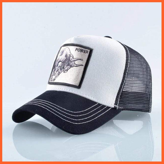 Embroidery Animal Baseball Caps | Men Women Breathable Mesh Snapback Hip Hop Caps | whatagift.com.au.