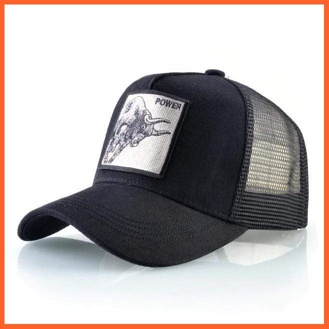 Embroidery Animal Baseball Caps | Men Women Breathable Mesh Snapback Hip Hop Caps | whatagift.com.au.