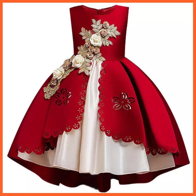 whatagift.com.au Embroidery Silk Princess Dress for Baby Girl