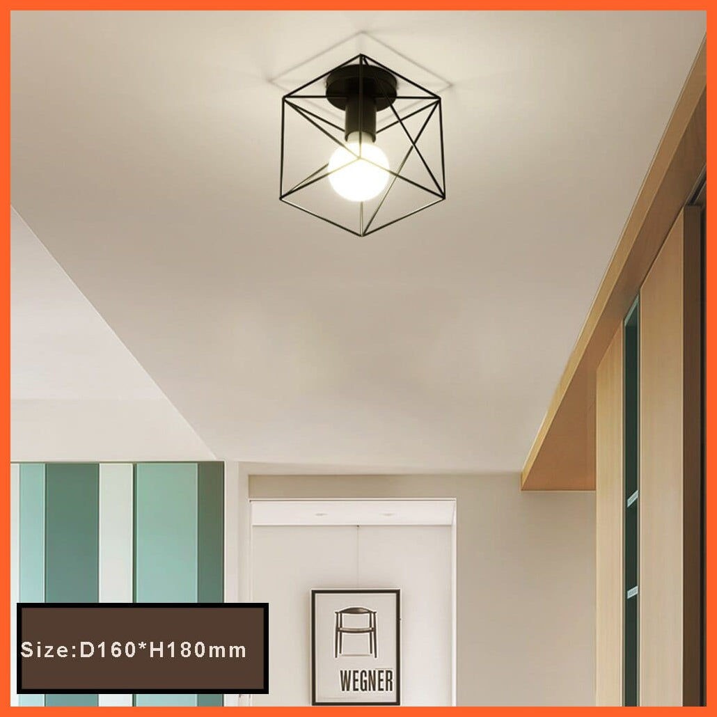whatagift.com.au F No with Bulb / China Retro Loft E27 LED Ceiling Lamp | Indoor Cage Vintage Ceiling Lighting