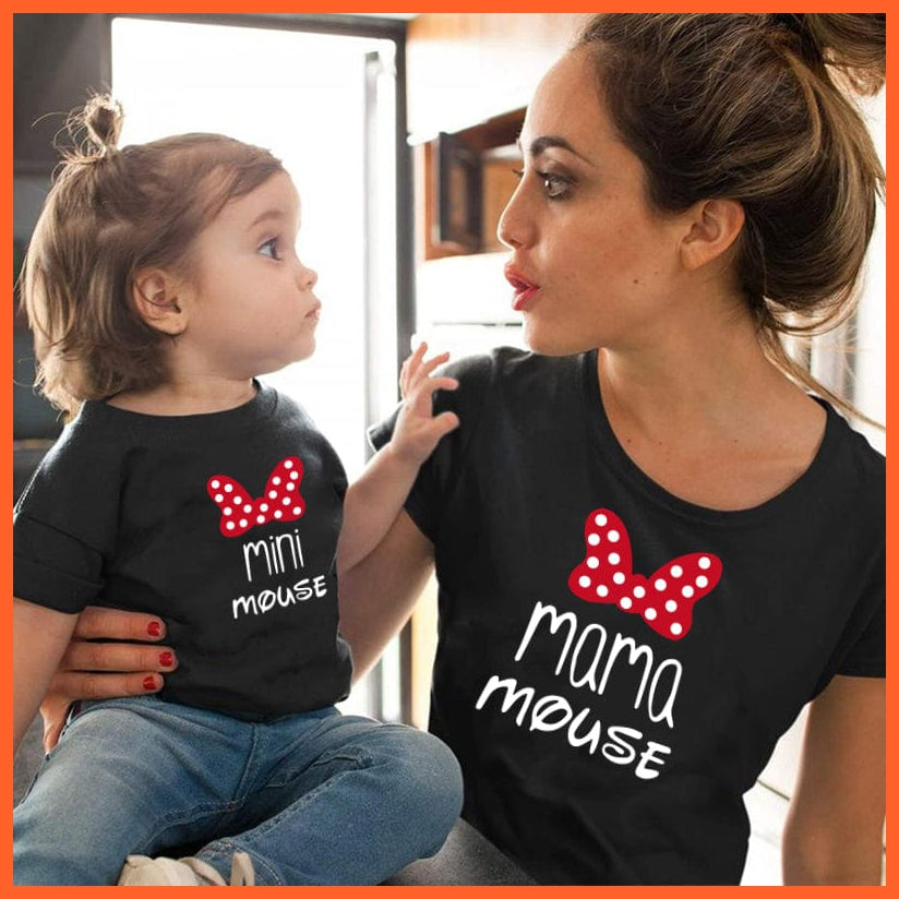 whatagift.com.au Family Mama and Mini text T-shirts | Cotton T-shirts Pair